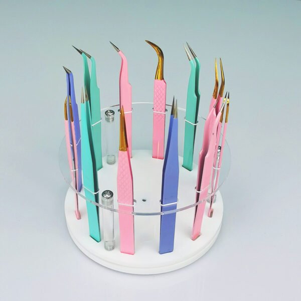 Eyelash Tweezer Rotatable Storage Stand 12-Hole